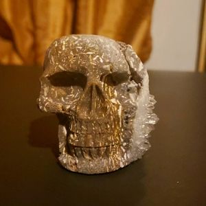 Carved Crystal Cluster Skull